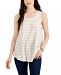 Style & Co Women's Cotton Striped Scoop-Neck Tank, Created for Macy's