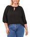Vince Camuto Plus Size Keyhole Balloon-Sleeve Top