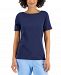 Charter Club Women's Cotton Boat-Neck Top, Created for Macy's