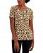 Jm Collection Women's Spotted Surface Jacquard Short-Sleeve Top, Created for Macy's
