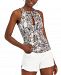 Inc International Concepts Women's Snake Print Keyhole Ruched Tank Top, Created for Macy's