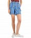 Style & Co Women's Chambray Zig Zag Stitch Shorts, Created for Macy's