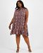 Bar Iii Plus Size Floral-Print Shift Dress, Created for Macy's