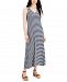 Style & Co Women's Striped V-Neck Maxi Dress, Created for Macy's