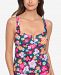 Salt + Cove Juniors' Floral Burst V-Wire Tankini Top, Created For Macy's Women's Swimsuit