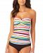 Anne Cole Painted-Striped Twist-Front Shirred Tankini Top Women's Swimsuit