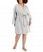 Charter Club Plus Size French Terry Wrap Robe, Created for Macy's