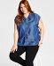 Bar Iii Plus Size Tie-Neck Top, Created for Macy's
