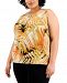 Kasper Plus Size Printed Pintuck Camisole Top