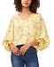 Vince Camuto Women's Floral Smocked Puffed Sleeve Blouse