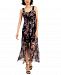 Connected Women's Floral-Print Overlay Maxi Dress