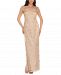 Adrianna Papell Embroidered Metallic Gown