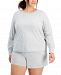 Id Ideology Plus Size Retro Recycled Long-Sleeve Top, Created for Macy's