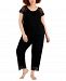 Charter Club Plus Size Lace-Trim Pajama Set, Created for Macy's