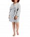 Charter Club Plus Size Printed Short Cotton Wrap Robe, Created for Macy's