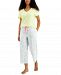 Charter Club Women's Printed Cropped Knit Cotton Pajama Pants, Created for Macy's
