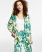 Bar Iii Women's Palm Print Satin Open-Front Jacket, Created for Macy's