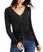 Inc International Concepts Women's Ruched Button Detail Long-Sleeve Top, Created for Macy's