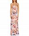 Adrianna Papell Women's Square-Neck Floral-Print Gown