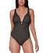 Bar Iii Plunging Crochet One-Piece Swimsuit, Created for Macy's Women's Swimsuit