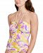 BCBGeneration Give It A Swirl Printed Lace-Up Tankini Top Women's Swimsuit