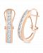 Diamond Channel-Set J-Hoop Earrings (1/2 ct. t. w. ) in 10k White , Yellow or Rose Gold