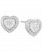 Diamond Baguette Heart Stud Earrings (1/2 ct. t. w. ) in 14k Gold , 14k White Gold or 14k Rose Gold