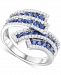 Lab-Created Sapphire (1-1/5 ct. t. w. ) & Lab-Created White Sapphire (1/2 ct. t. w. ) Swirl Statement Ring in 14k Gold-Plated Sterling Silver (Also in Lab-Created Emerald & Lab-Created Ruby)