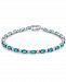 Blue Topaz (8 ct. t. w. ) & White Topaz (7/8 ct. t. w. ) Tennis Bracelet in Sterling Silver (Also Available In Aquamarine, Peridot and Opal)