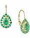 Sapphire (1-3/4 ct. t. w. ) & Diamond (1/6 ct. t. w. ) Teardrop Leverback Drop Earrings in 14k Gold (Also in Emerald)