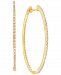 Diamond Medium Skinny Hoop Earrings (1/5 ct. t. w. ) in 10k Gold, 1.3"