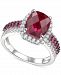 Lab-Created Sapphire (3-1/2 ct. t. w. ) & White Sapphire (1/4 ct. t. w. ) Ring in Sterling Silver (Also in Lab-Created Ruby)