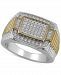 Men's Diamond Two-Tone Cluster Ring (1/2 ct. t. w. ) in Sterling Silver Or 18k Gold Over Silver