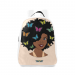 Chocolate Butterfly Diva (Peach) Leather Bookbag - Large / White