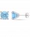 Gemstone and Diamond Accent Stud Earrings in 10k White Gold. Available in Blue Topaz (4-3/4 ct. t. w. ), Citrine (3 5/8 ct. t. w), Garnet (4 ct. t. w. ), Amethyst (3 ct. t. w. ) & Prasiolite (3 1/2 ct. t. w. )