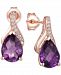 Amethyst (2-1/10 ct. t. w. ) & Diamond Accent Drop Earrings in 14k Gold (Also Available in Citrine, Mystic Topaz, Blue Topaz, and Rhodolite Garnet)