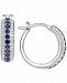 Sapphire (5/8 ct. t. w. ) & Diamond (1/4 ct. t. w. ) Small Hoop Earrings in Sterling Silver, 0.67"