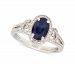 Sapphire (1-1/2 ct. t. w. ) & White Sapphire (1/3 ct. t. w. ) Vintage Look Halo Ring in Sterling Silver (Also in Emerald & Ruby)