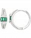 Lab-Created Blue Spinel & Cubic Zirconia Small Hoop Earrings in Sterling Silver, 0.71" (Also in Green Nano)
