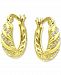 Giani Bernini Cubic Zirconia Pave Croissant Small Hoop Earrings, 0.59", Created for Macy's