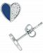 Giani Bernini Cubic Zirconia & Enamel Heart Stud Earrings in Sterling Silver, Created for Macy's
