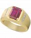 Men's Lab-Created Ruby (4-1/5 ct. t. w. ) & Diamond Accent Ring in 10k Gold