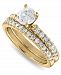 Diamond (1-1/2 ct. t. w. ) Bridal Set in 14K White, Yellow or Rose Gold