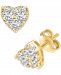 Diamond Heart Cluster Stud Earrings (1/4 ct. t. w. ) in 14k White, Yellow or Rose Gold