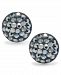 Crystal Pave Stud Earrings in Sterling Silver. Available in Clear, Blue, Gray, Red or Multi
