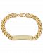 Cuban Chain Id Bracelet in 14k Gold-Plated Sterling Silver or Sterling Silver