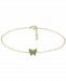 Giani Bernini Green Cubic Zirconia Butterfly Ankle Bracelet, Created for Macy's