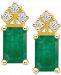 Ruby (1-3/8 ct. t. w. ) & Diamond (1/8 ct. t. w. ) Crown Stud Earrings in 14k Gold (Also in Emerald & Tanzanite)