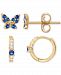 Giani Bernini 2-Pc. Set Cubic Zirconia Small Hoop & Butterfly Stud Earrings in 18k Gold-Plated Sterling Silver, Created for Macy's