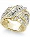 Diamond Double-Row Center Ring (2 ct. t. w. ) in 14k Gold , 14K White Gold or 14K Rose Gold